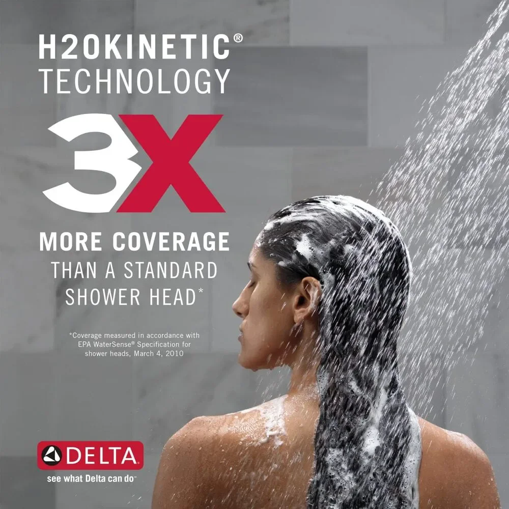 5-Setting H2Okinetic Shower Head 3X COVERAGE: Delta H2Okinetic Spray Head